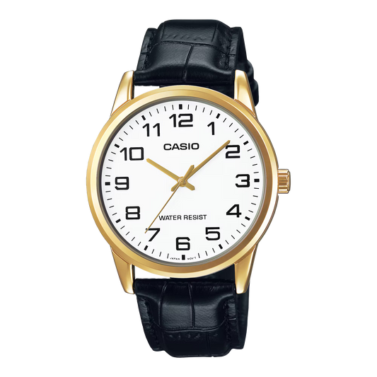 Casio MTP-V001GL-7B Leather Gold Watch