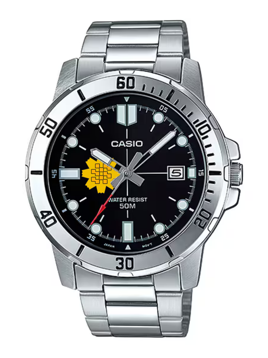 Casio Customized Al Arfaj Flower Edition Silver Watch- MTP-VD01D-1EV
