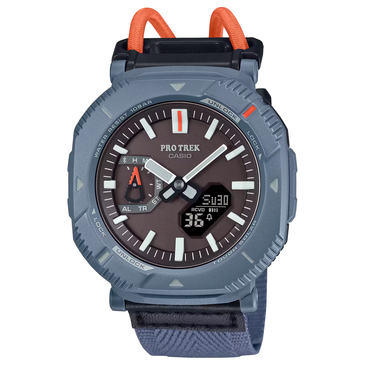 Protrek PRJ-B001B-2DR Solar Powered Bluetooth Blue Fabric Watch