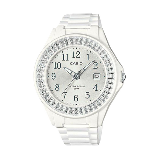 Casio White Analog Watch with Water Resistance LX-500H-7B2