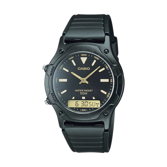 Casio Black Digital-Analog Watch with Water Resistance AW-49HE-1AV