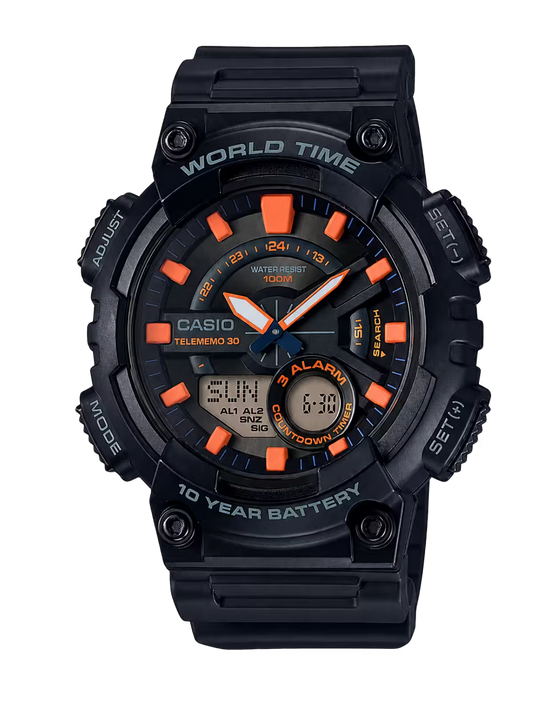 ساعة كاسيو AEQ-110W-1A2V سوداء