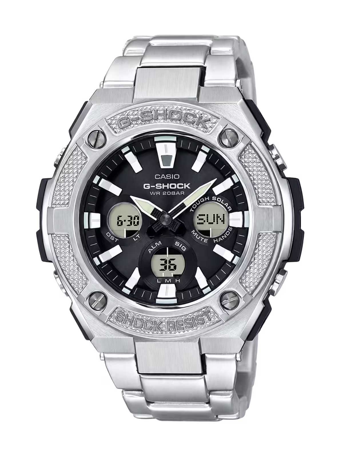 G-Shock GST-S330D-1A Solar Powered Black Steel Watch