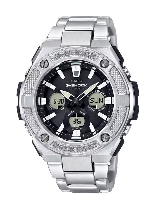 G-Shock GST-S330D-1A Solar Powered Black Steel Watch