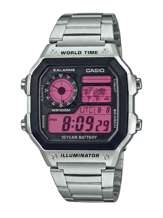 Casio Customized Miami Edition Pink Steel Watch- AE-1200WHD