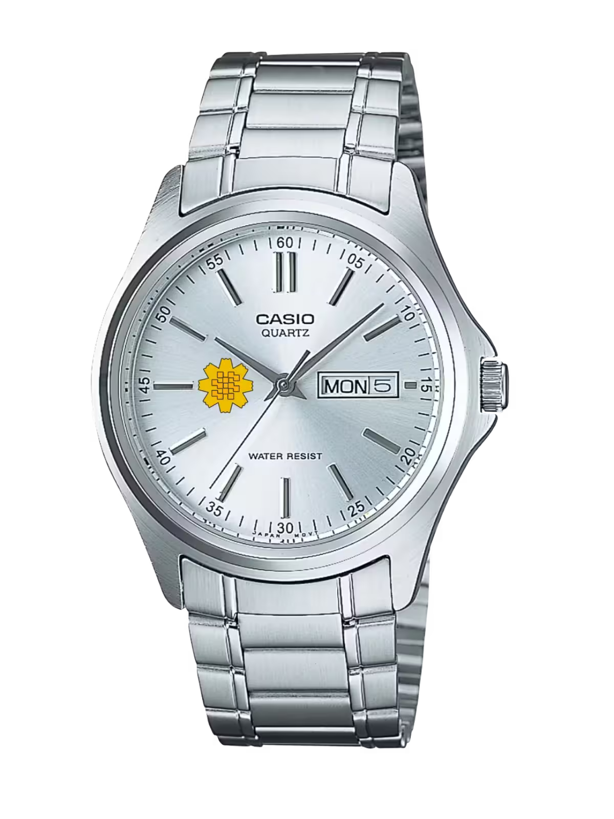 Casio Customized Al Arfaj Flower Edition Silver Watch- MTP-1239D-7A