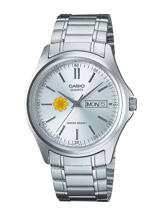 Casio Customized Al Arfaj Flower Edition Silver Watch- MTP-1239D-7A