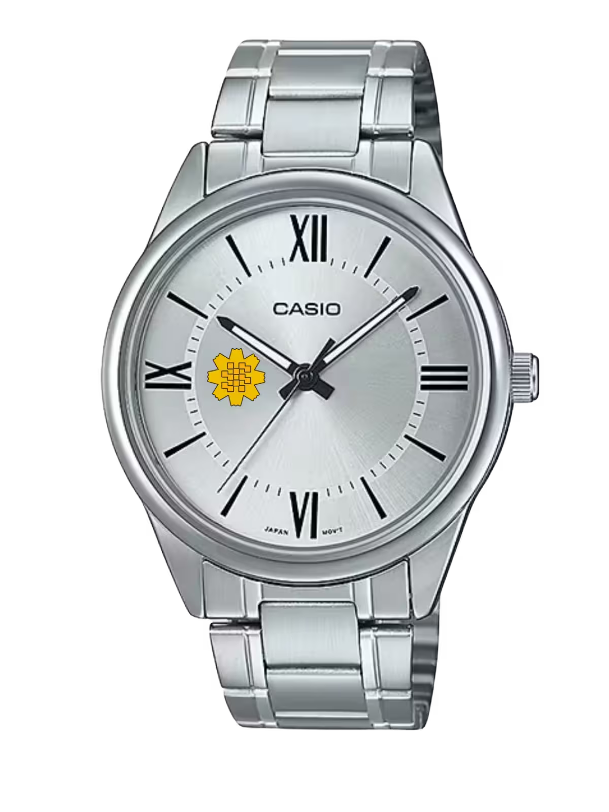 Casio Customized Al Arfaj Flower Edition Silver Watch- MTP-V005D-7B5
