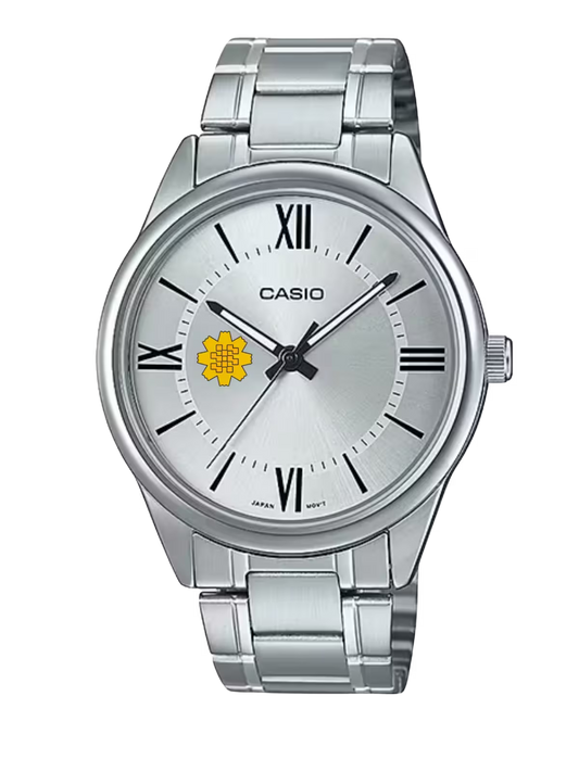 Casio Customized Al Arfaj Flower Edition Silver Watch- MTP-V005D-7B5