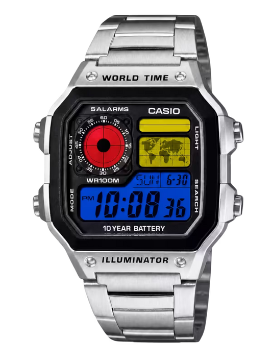 Casio Customized "LEGO" Inspired Edition Silver Steel Watch- AE-1200WHD