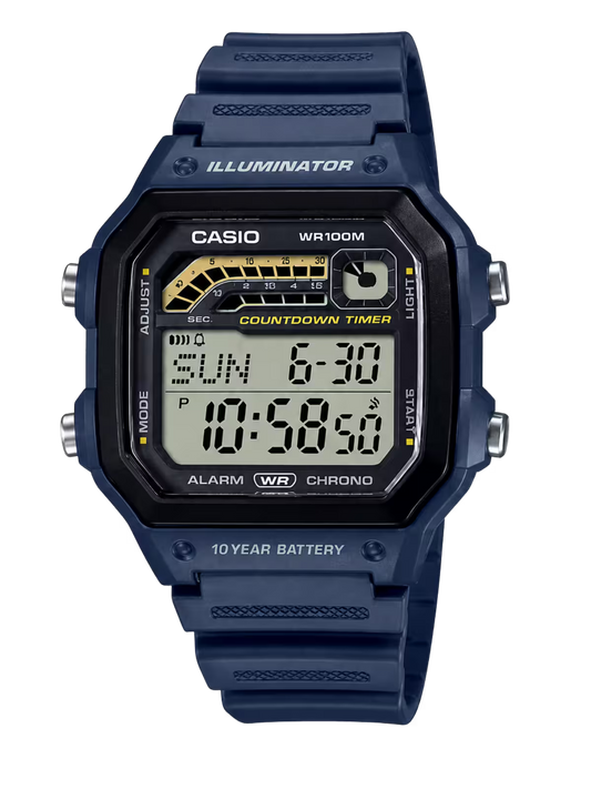 ساعة كاسيو WS-1600H-2AV باللون الأزرق