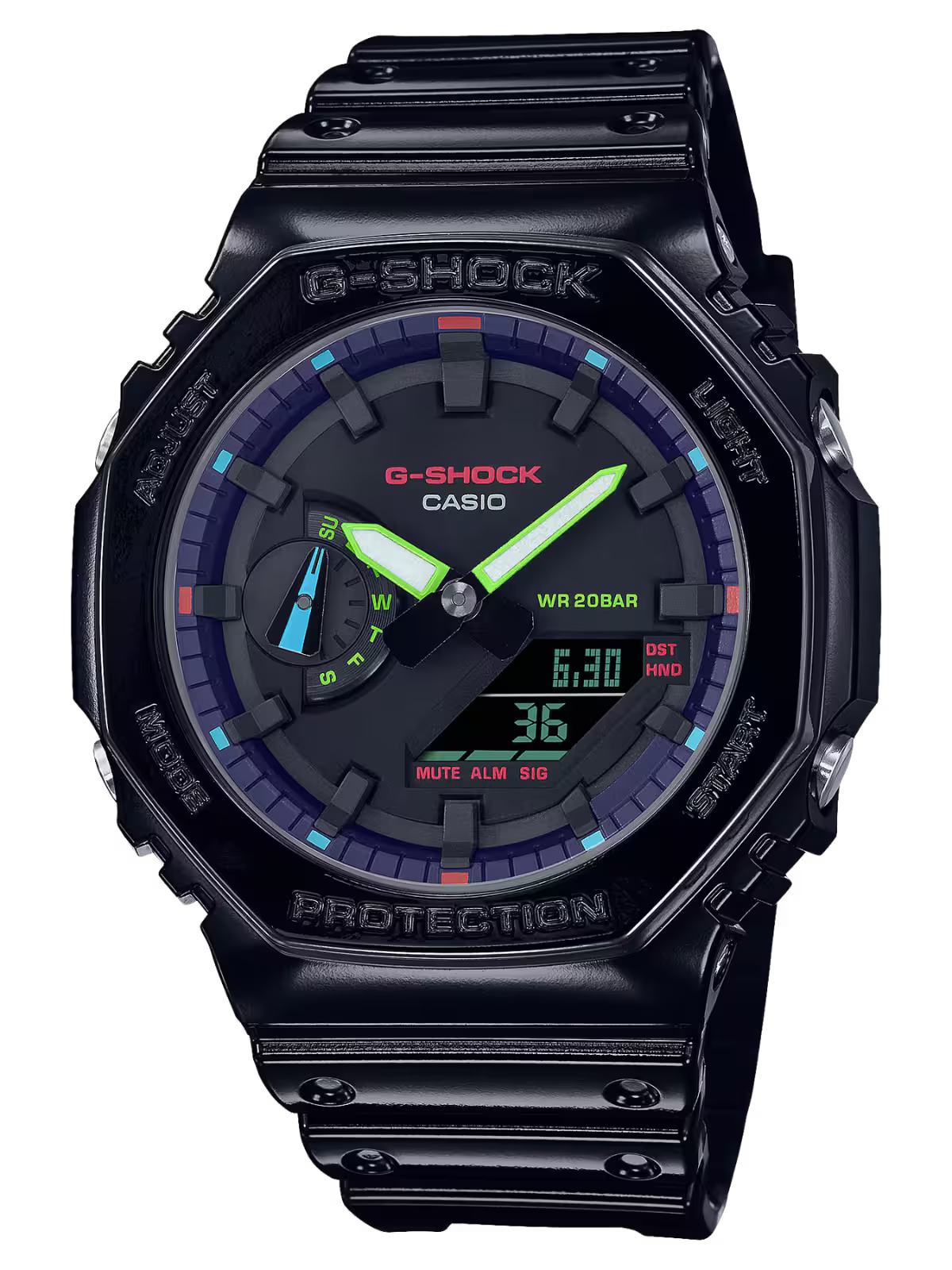 ساعة جي شوك GA-2100RGB-1ADR لون أسود