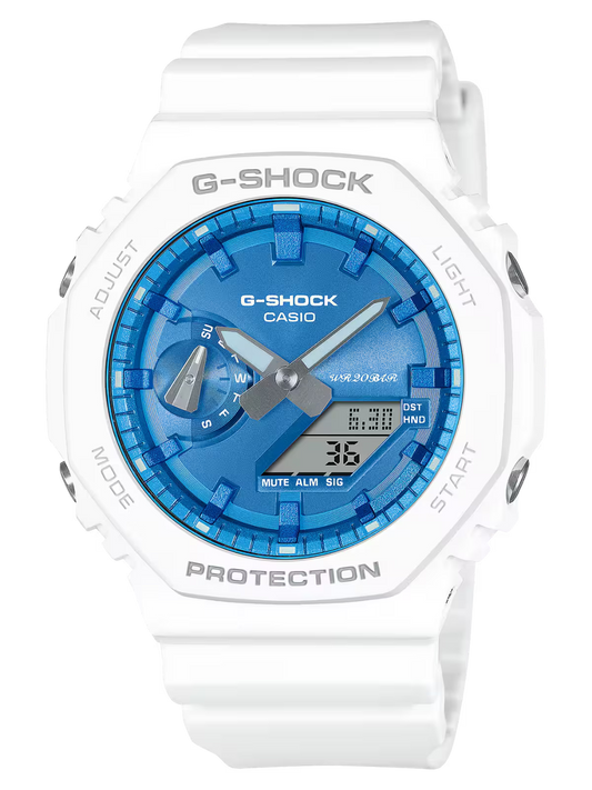 G-Shock GA-2100WS-7ADR White Blue Color Watch