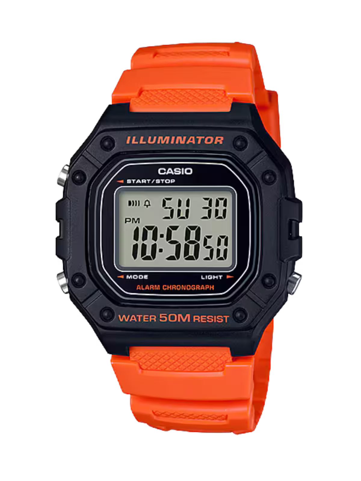 Casio W-218H-4B2VDF Orange Watch