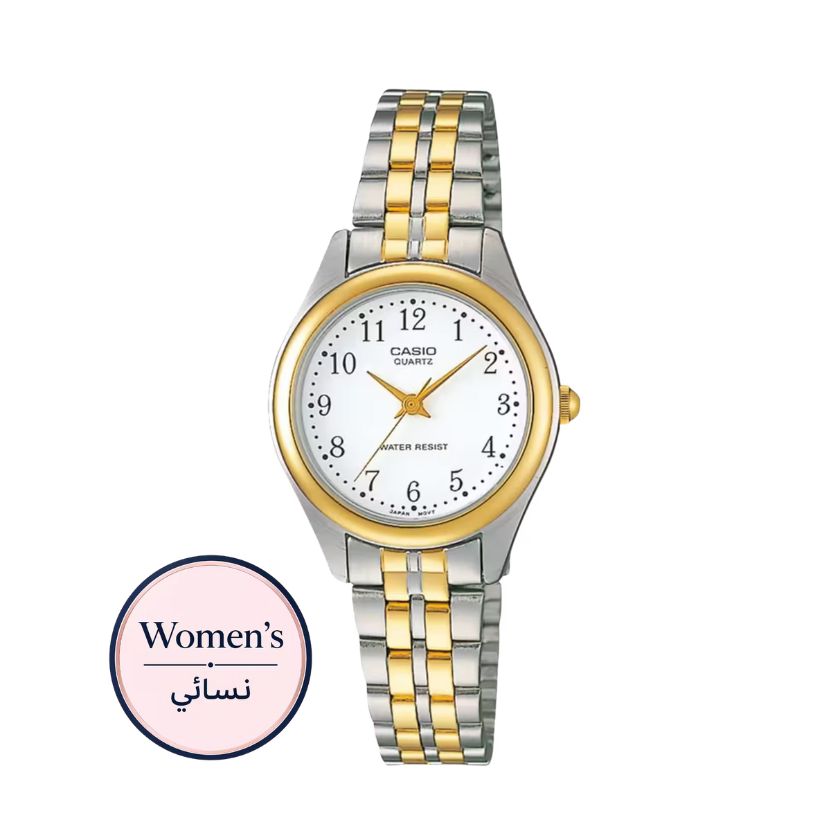Casio LTP-1129G-7B Women's Two-Tone Gold Silver Analog Watch