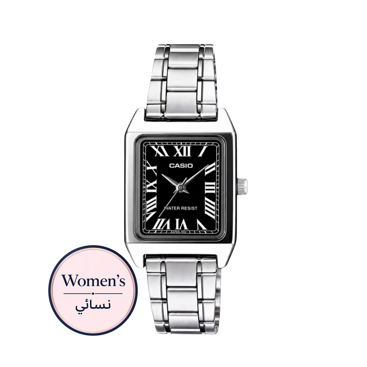 Casio LTP-V007D-1B Women's Black Dial Silver Stainless Steel Watch