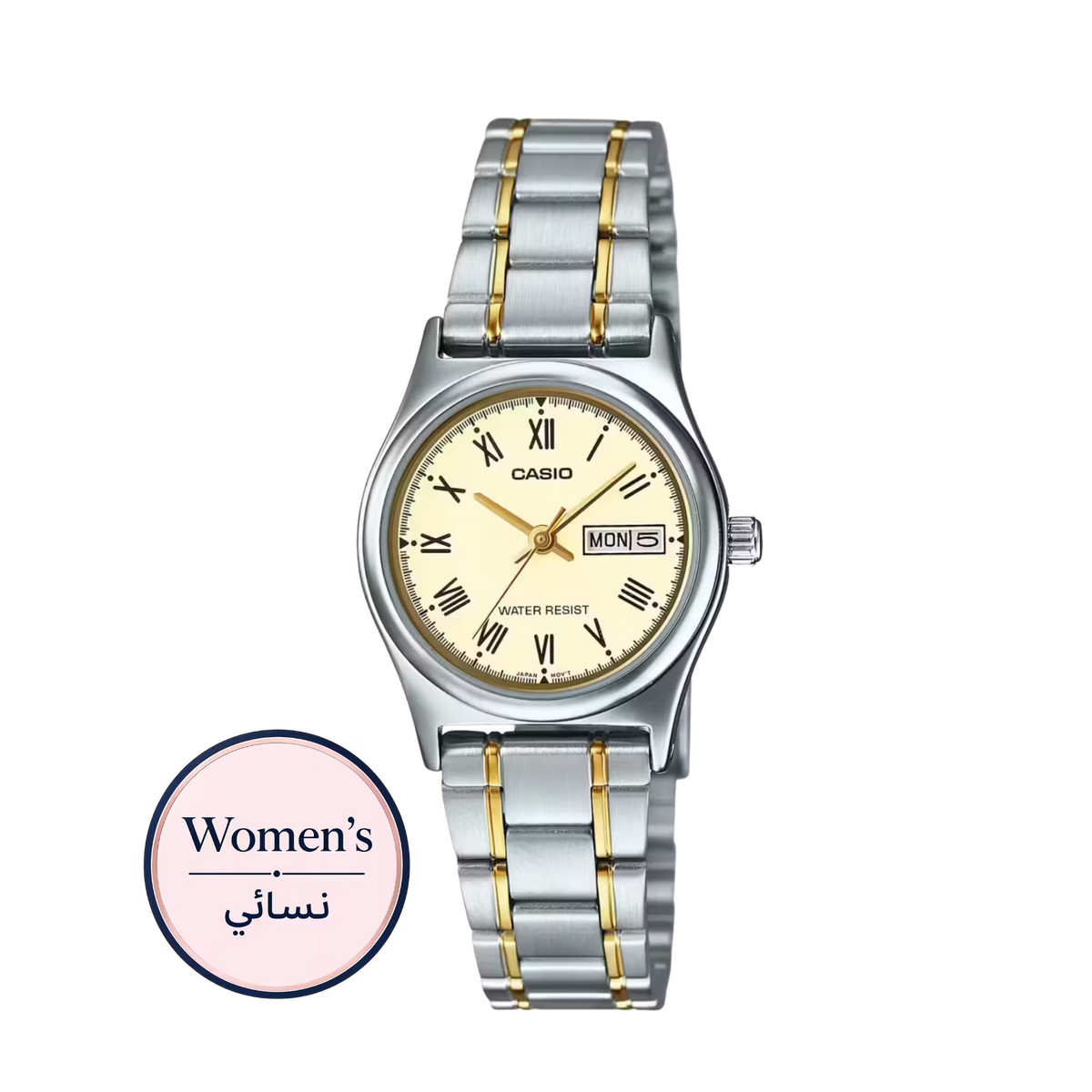 Casio LTP-V006SG-9B Women's Champagne Dial Two-Tone Stainless Steel Watch