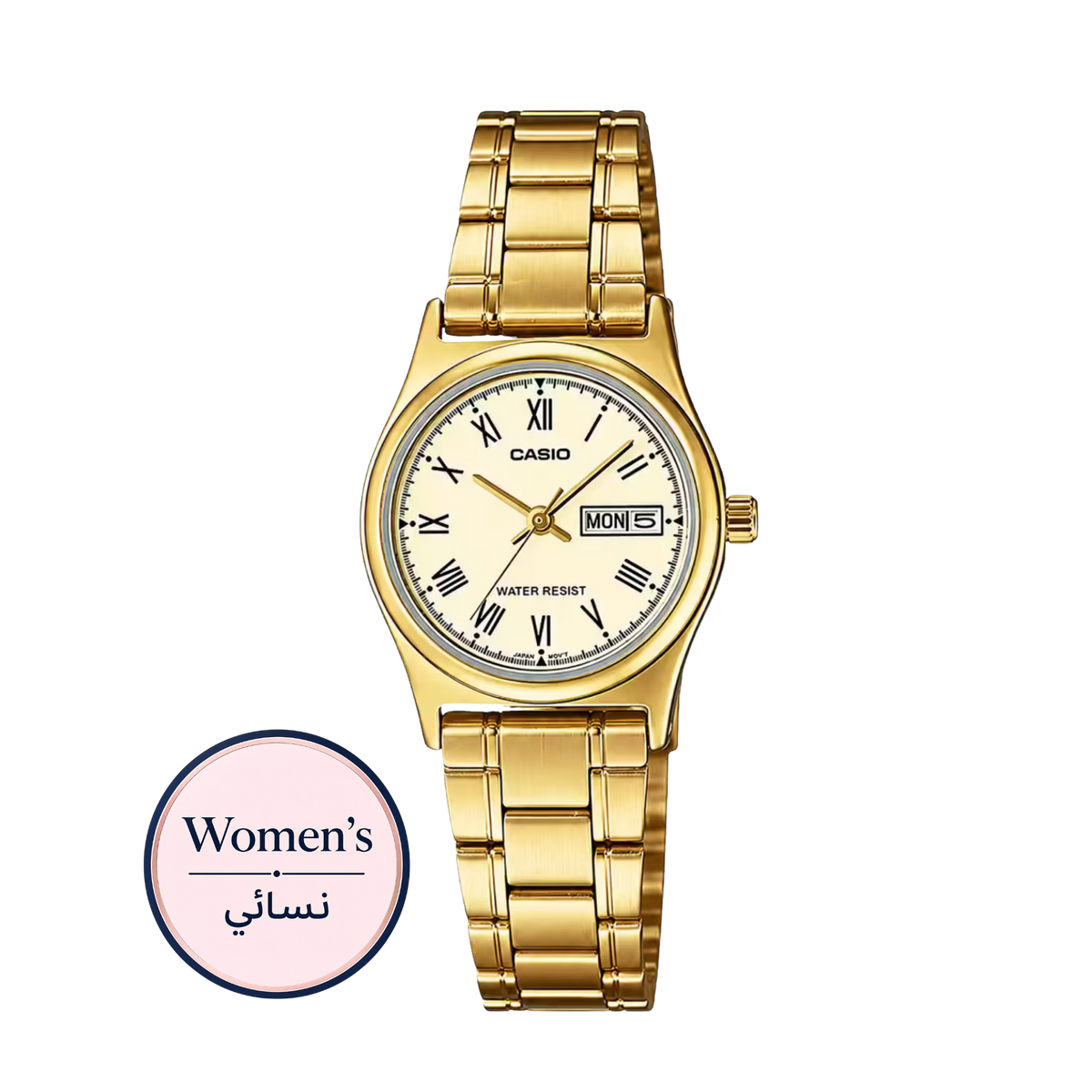 Casio LTP-V006G-9B Women's Champagne Gold Dial Gold Stainless Steel Watch