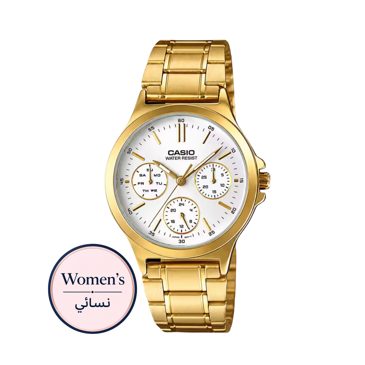 Casio LTP-V300G-7A Women's White Dial Gold Stainless Steel Watch