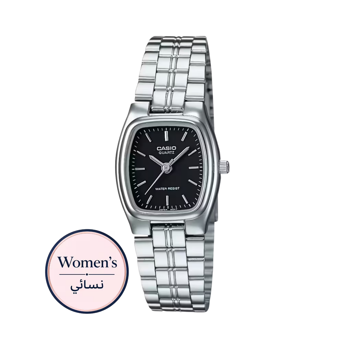 Casio LTP-1169D-1A Women's Black Dial Silver Stainless Steel Watch