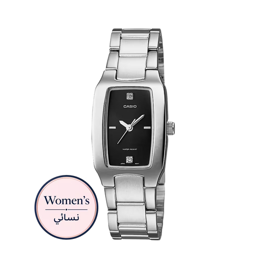 Casio LTP-1165A-1C2 Women's Black Dial Silver Stainless Steel Watch