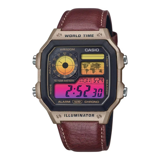 ساعة كاسيو AE-1200WHL المعدلة بتصميم غروب الشمس