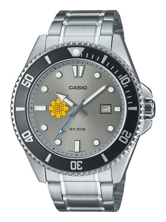 Casio Customized Al Arfaj Flower Edition Silver Watch- MDV-107D-8AV