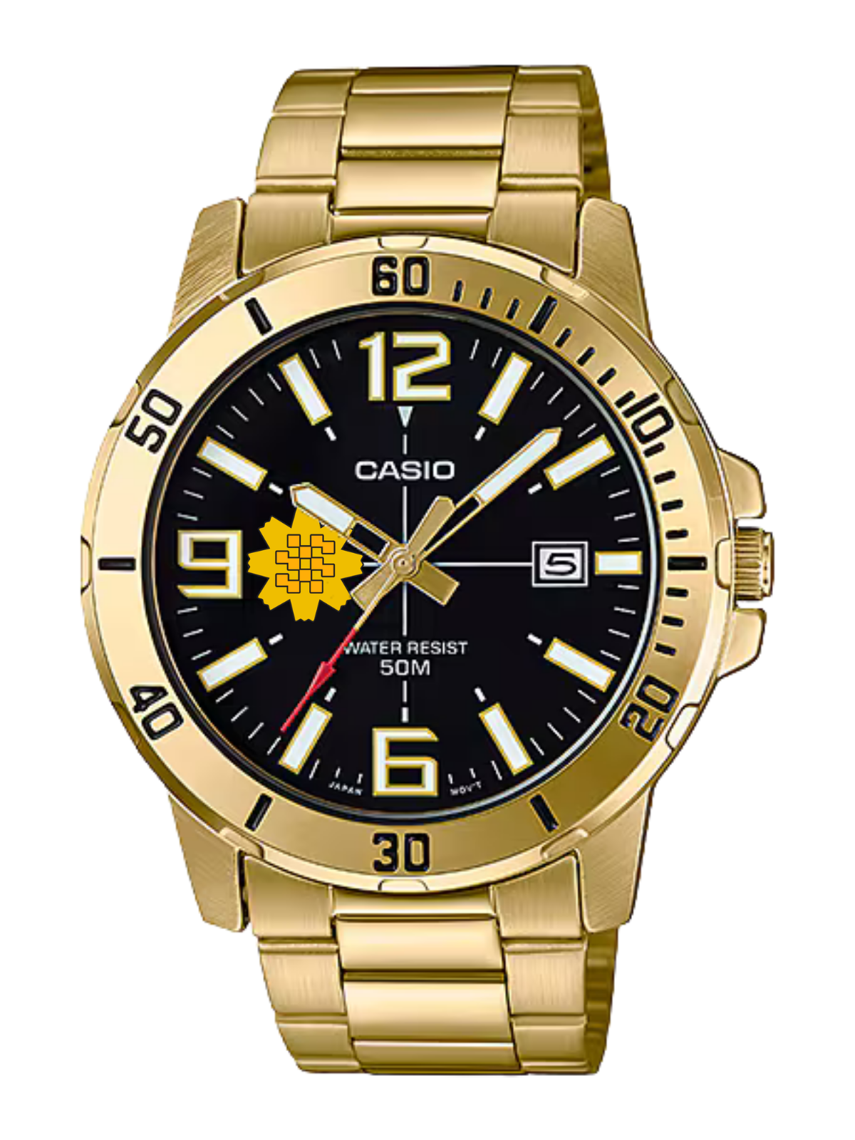 Casio Customized Al Arfaj Flower Edition Gold Watch- MTP-VD01G-1BV