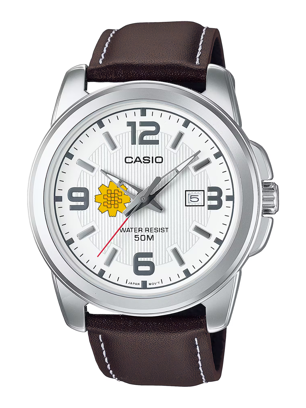 Casio Customized Al Arfaj Flower Edition Brown Watch- MTP-1314L-7AV