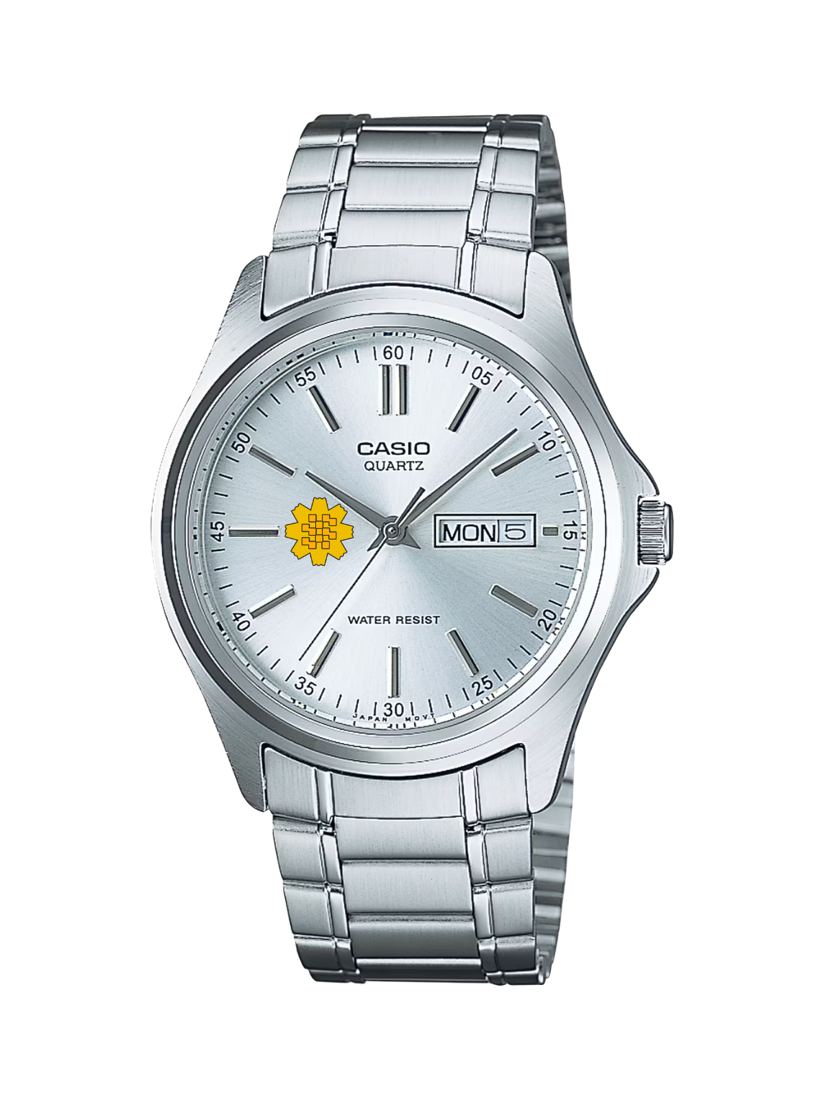 Casio Customized Al Arfaj Flower Edition Silver Watch- MTP-1239D-7A