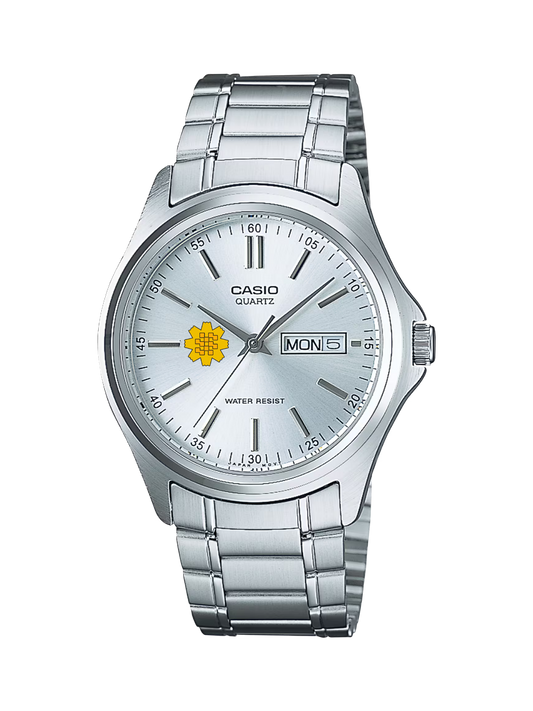 Casio Customized Al Arfaj Flower Edition Silver Watch- MTP-1239D-7A