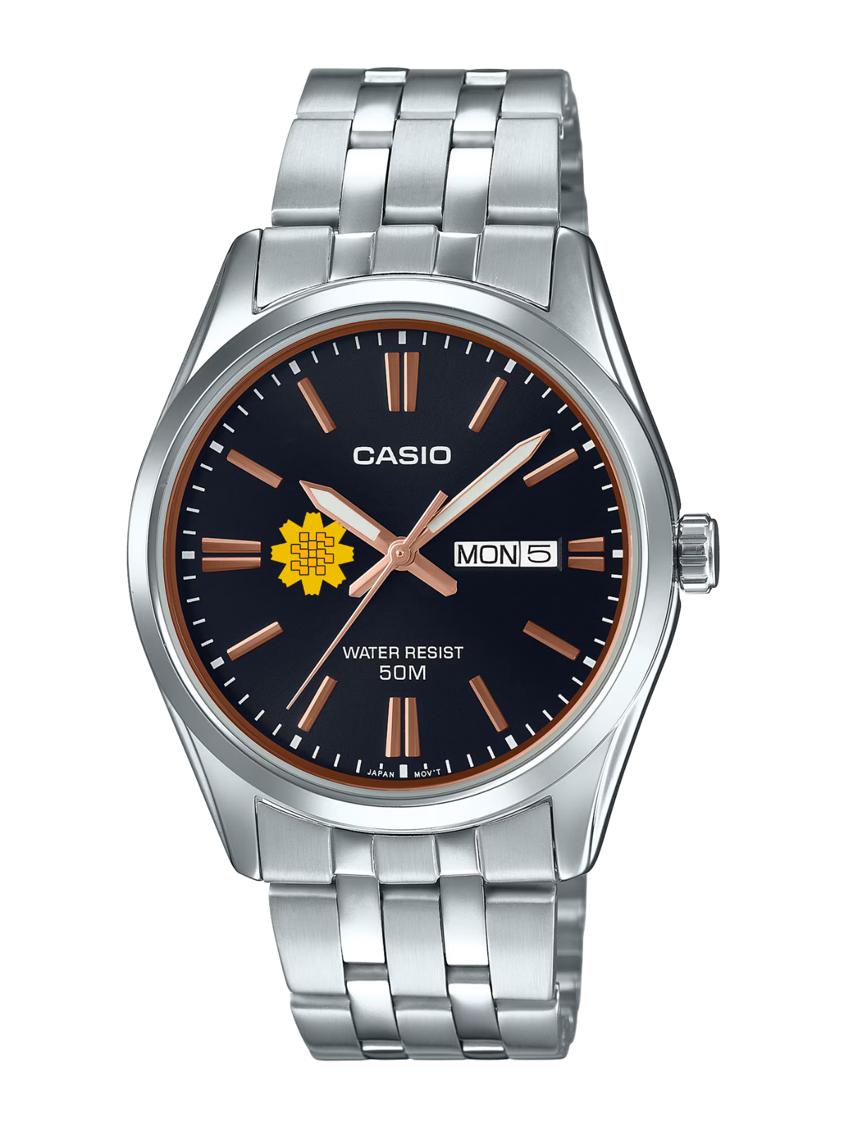 Casio Customized Al Arfaj Flower Edition Black Watch- MTP-1335D-1A2V