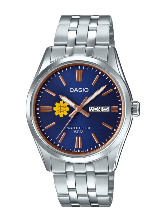 Casio Customized Al Arfaj Flower Edition Blue Watch- MTP-1335D-2A2V