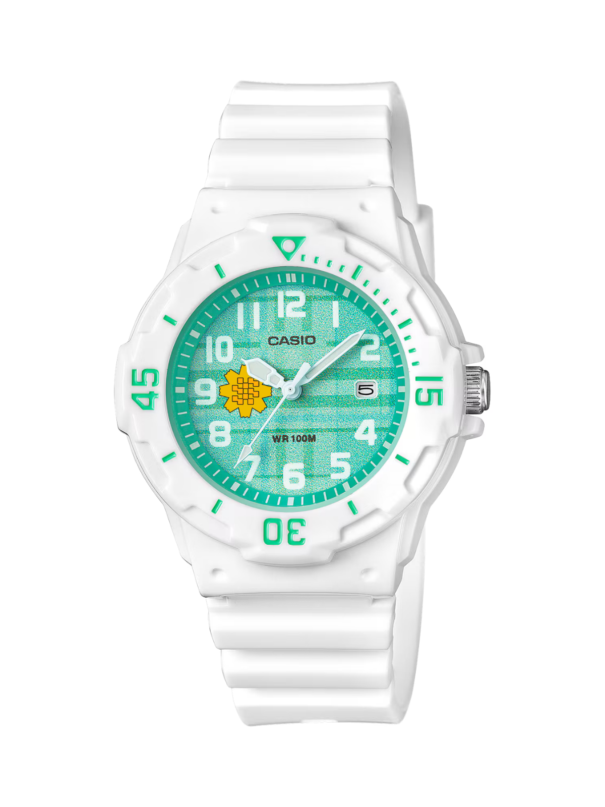 Casio Customized Al Arfaj Flower Edition Kids Green Watch- LRW-200H-3CV