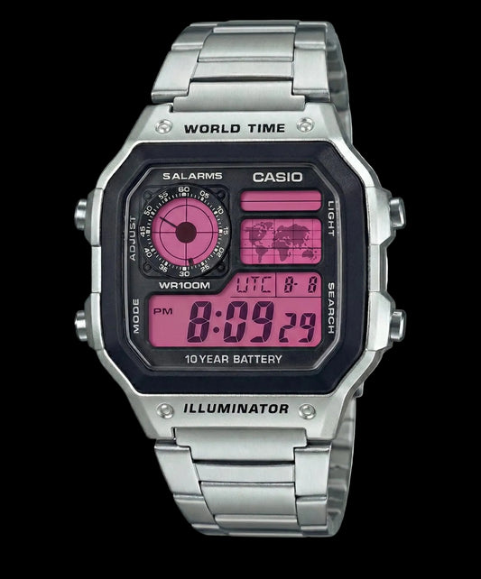 Casio Customized Miami Edition Pink Steel Watch- AE-1200WHD