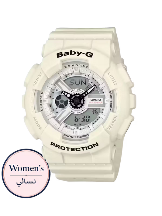 Baby-G BA-110PP-7ADR Women’s White Watch