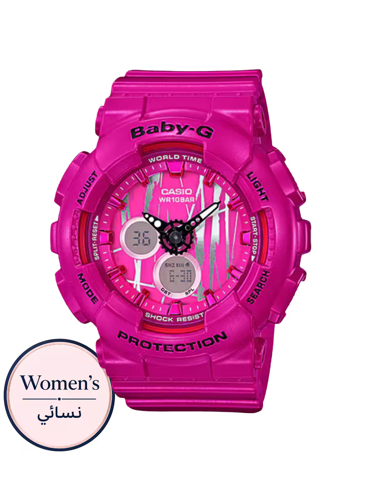 ساعة Baby-G BA-120SP-4ADR وردية للنساء