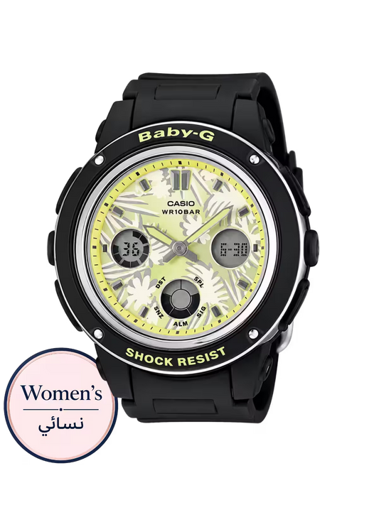 ساعة يد بيبي-جي BGA-150F-1ADR سوداء للنساء