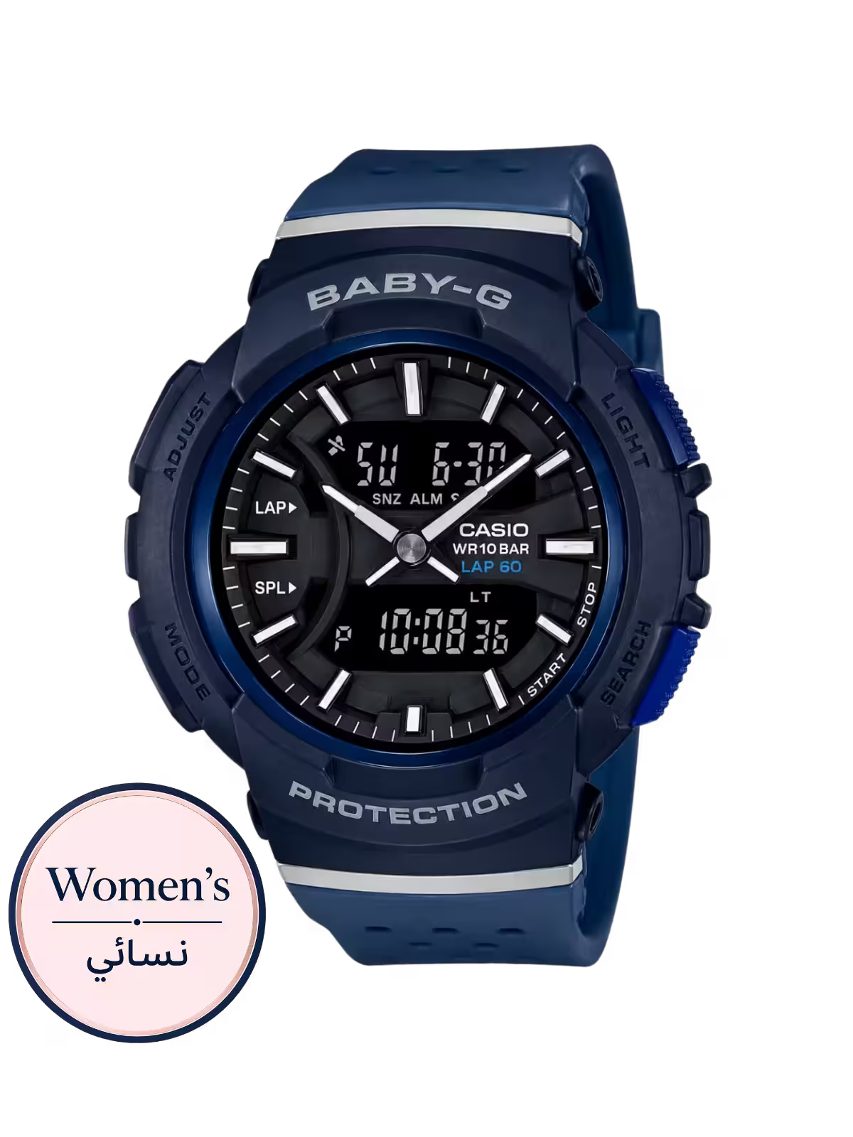 ساعة يد زرقاء بيبي-جي BGA-240L-2A1DR للنساء