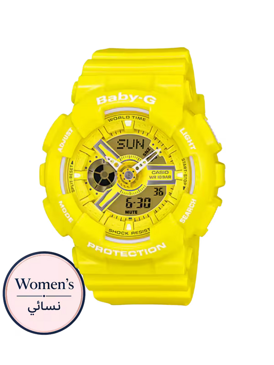 Baby-G BA-110BC-9ADR Women’s Yellow Watch