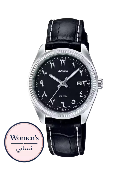 ساعة كاسيو LTP-1302L-1B3V سوداء نسائية