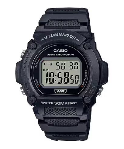 Casio W-219H-1A Black Resin Digital Watch