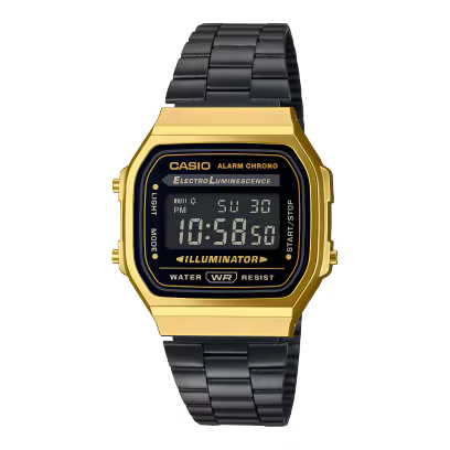 Casio A168WEGB-1B Black Steel Watch