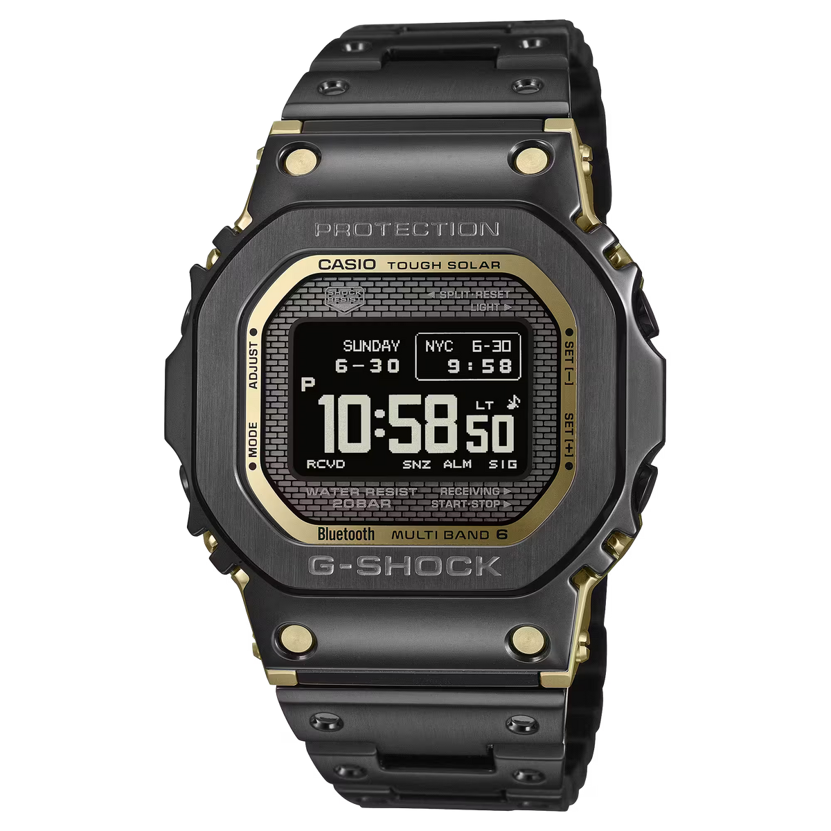 G-Shock GMW-BZ5000BD-1DR Solar Powered Bluetooth Multi-Band 6 Black Steel Watch