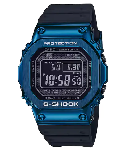 ساعة جي شوك GMW-B5000G-2 سولار بلوتوث باللون الأزرق