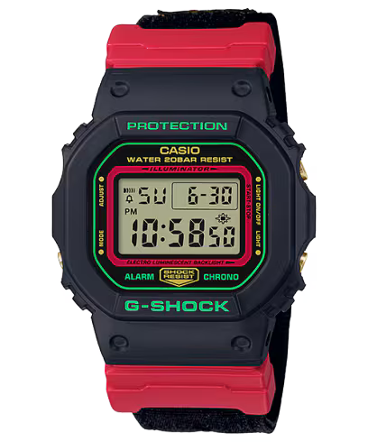 G-Shock DW-5600THC-1 Black Fabric Watch