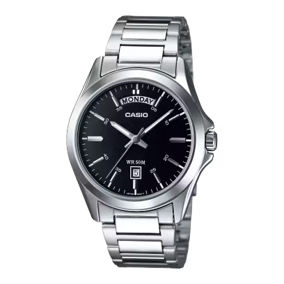 MTP-1370D-1A1Casio MTP-1370D-1A1V Black Steel Watch