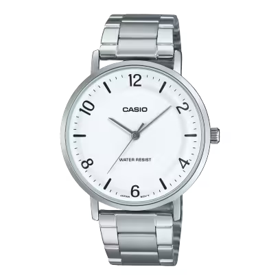 Casio MTP-VT03D-7B White Steel Watch