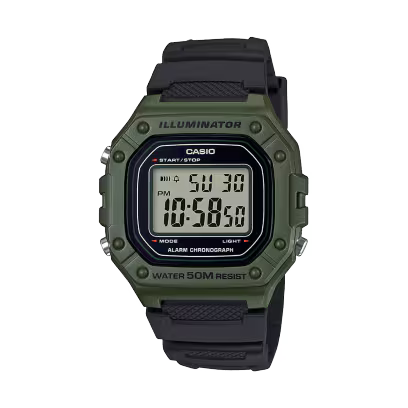 Casio W-218H-3A Green Resin Digital Watch