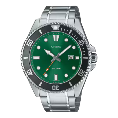 Casio MDV-107D-3A2V Green Steel Watch